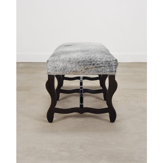 Ralph Lauren "Os De Mouton" Leather Cowhide Upholstered Bench For Sale - Image 13 of 18