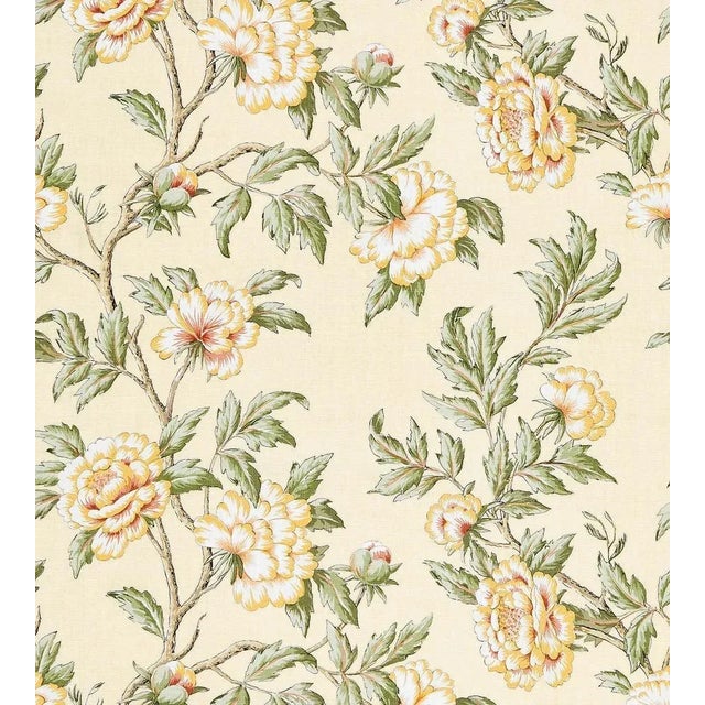 Sample - The House of Scalamandré Peonia Linen Print Fabric, Sunlight For Sale