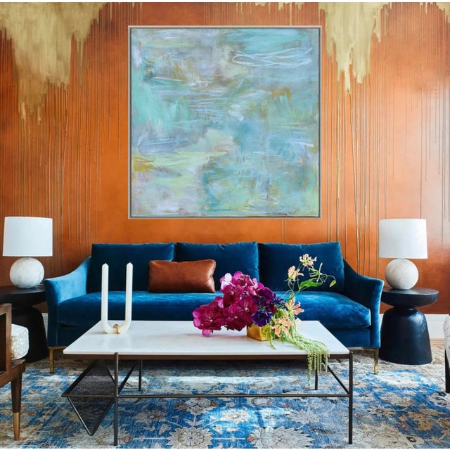 "Mist on the Marsh" by Trixie Pitts Large Coastal Abstract Impressionist Oil Painting For Sale - Image 12 of 12