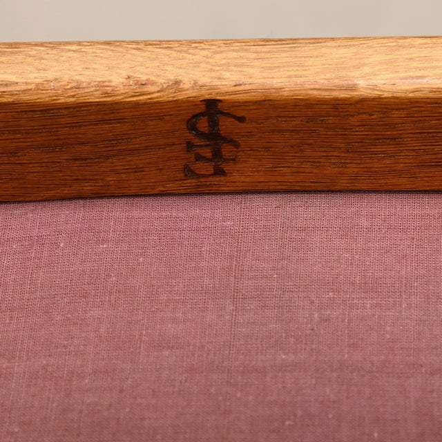 Vintage Danish Razorblade Armchairs in Oak and Fabric by Henning Kjærnulf for Farsø Møbelfabrik, 1960s, Set of 2 For Sale - Image 12 of 18
