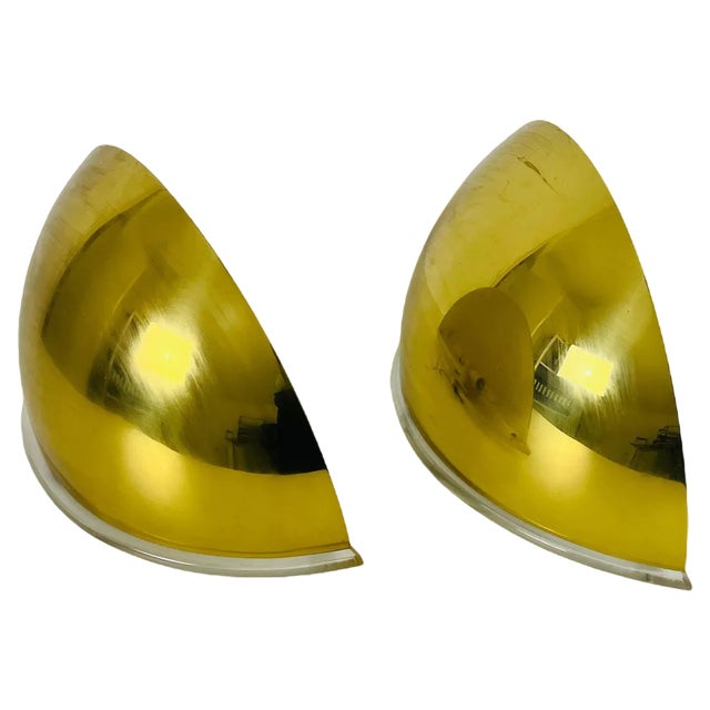 Brass Wall Lamps by Florian Schulz, 1970s, Set of 2 For Sale