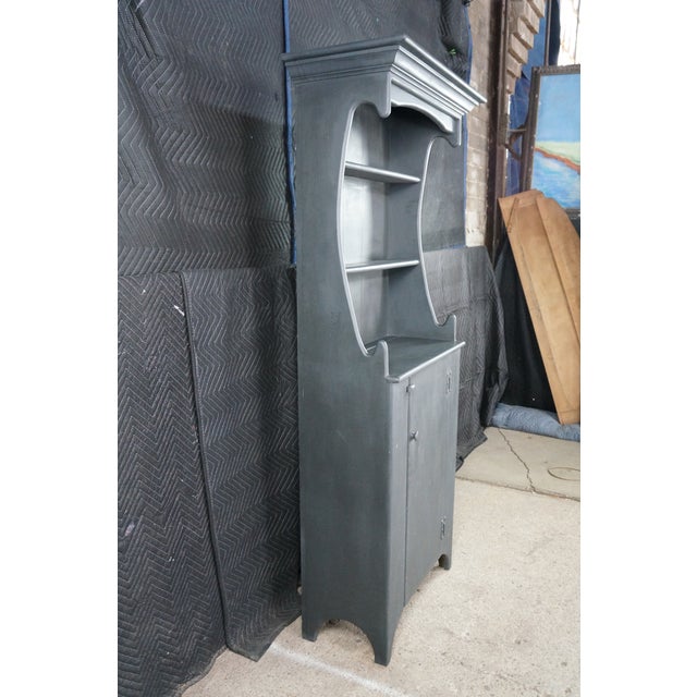Late 20th Century Late 20th Century Habersham Plantation Primitive Early American Painted Pine Step Back Cupboard For Sale - Image 5 of 18