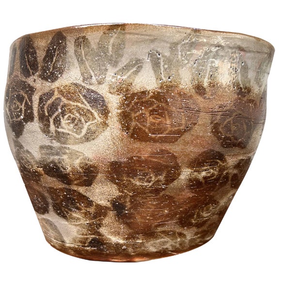 Shôwa Organic Earthenware Ikebana Plant Stand, 1970s For Sale