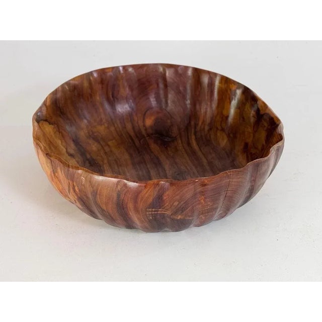 French Riviera Brown Olive Wood Bowl, France, 1970s For Sale - Image 6 of 7