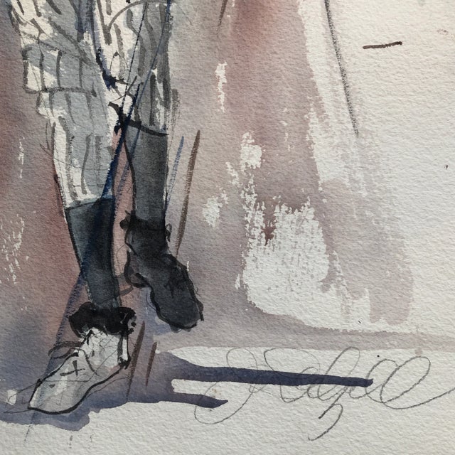 Original painting on paper signed bottom right 14 x 20 unframed