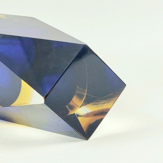 Blue Mid-Century Sommerso Murano Glass Vase by Flavio Poli for Alessandro Mandruzzato, Italy, 1970s For Sale - Image 8 of 9