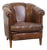 Dark Sheep Leather Club Chair For Sale