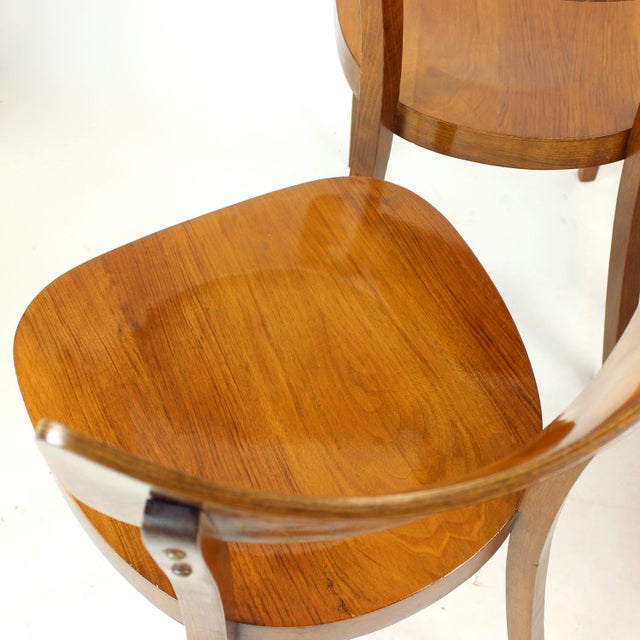 Dining Chairs in Walnut from Tatra, Former Czechoslovakia 1950s, Set of 4 For Sale - Image 6 of 17