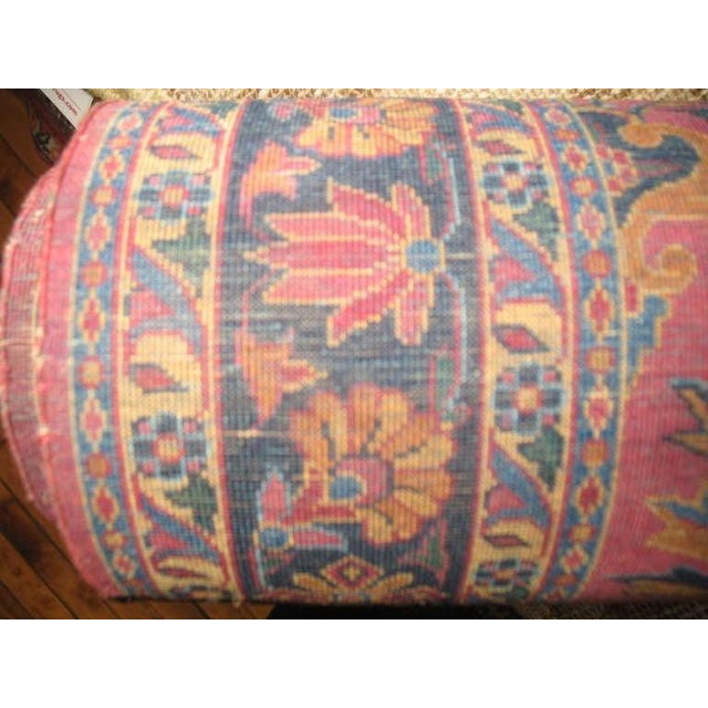 Finely woven, pristine silk Persian Kashan rug in jewel tones. Very hard to find size too. Plum, red and blue, late 19th...