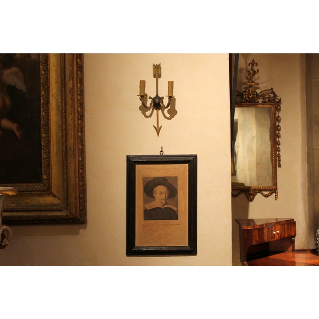 Mid-Century Modern Wall Sconces Arrow and Rams Head Design in the style of Maison Bagues, 1950s, Set of 2 For Sale - Image 10 of 14