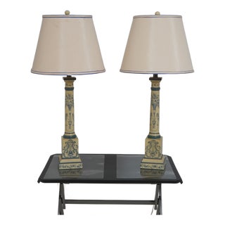 1970s Pierre French Country Neoclassical Table Lamps - a Pair For Sale