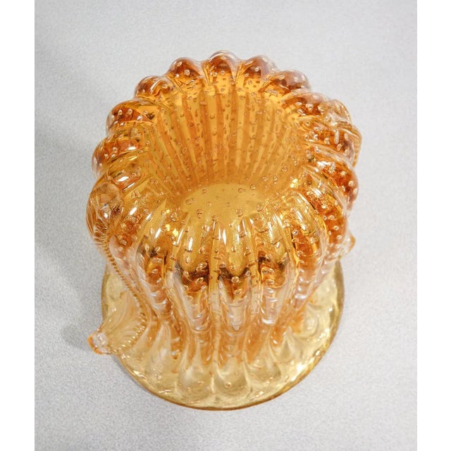 Gold Murano Blown Glass Vase from Toso For Sale - Image 8 of 10