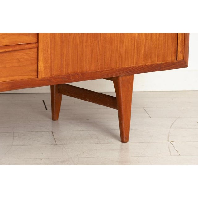 Wood Mid-Century Danish Teak Sideboard with Tambour Doors by K.B. Simonsen for Faarup Mobelfabrik, 1960s For Sale - Image 7 of 11
