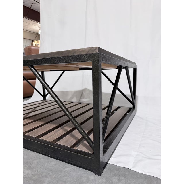 Early 21st Century Ethan Allen Beam Industrial Modern Coffee Table For Sale - Image 5 of 8