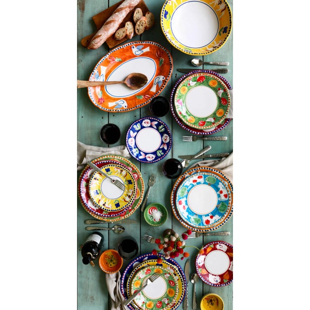 Blue VIETRI Campagna Pesce Fish Salad Plate For Sale - Image 8 of 9