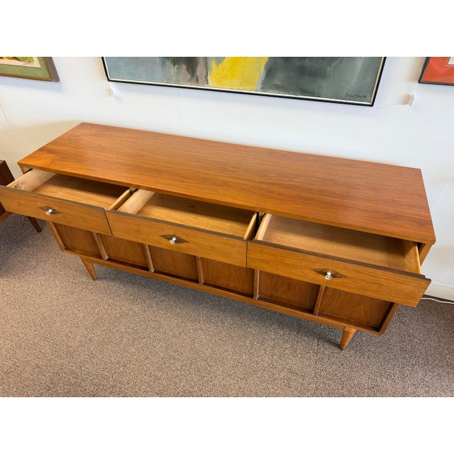Wood Mid Century Modern Walnut Nine Drawer by Basic Witz For Sale - Image 7 of 12