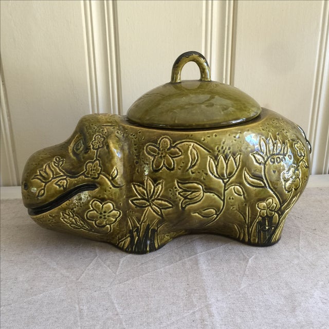 Large MidCentury Hippo Cookie Jar Chairish
