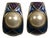 1980s Trifari Purple Blue Enamel Pearl Half Hoop Earrings, Pair For Sale