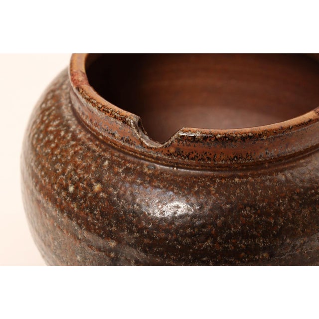 Vintage Bulbous Form Studio Pottery Earth Tone Footed Planter by Deanna Nichols For Sale - Image 13 of 18