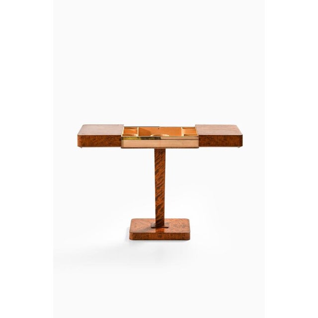 Vintage Side Table in Birch and Brass by Carl Malmsten, 1930s For Sale - Image 6 of 9