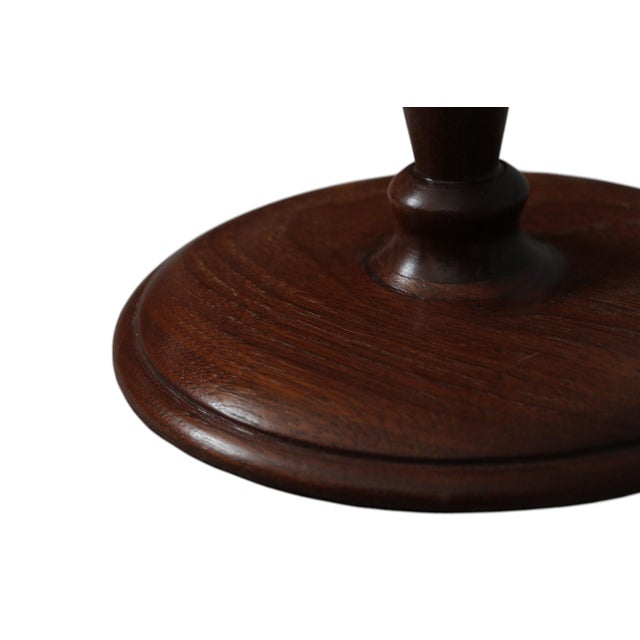 Mid Century Modern Walnut Candlestick Holders, a Pair For Sale - Image 4 of 5