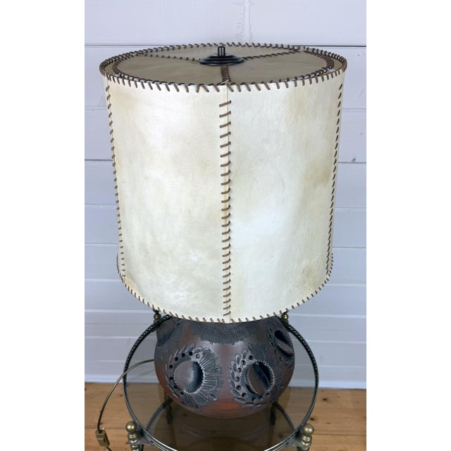Mid-Century Modern Brown Ceramic Table Lamp, 1960s For Sale - Image 10 of 12