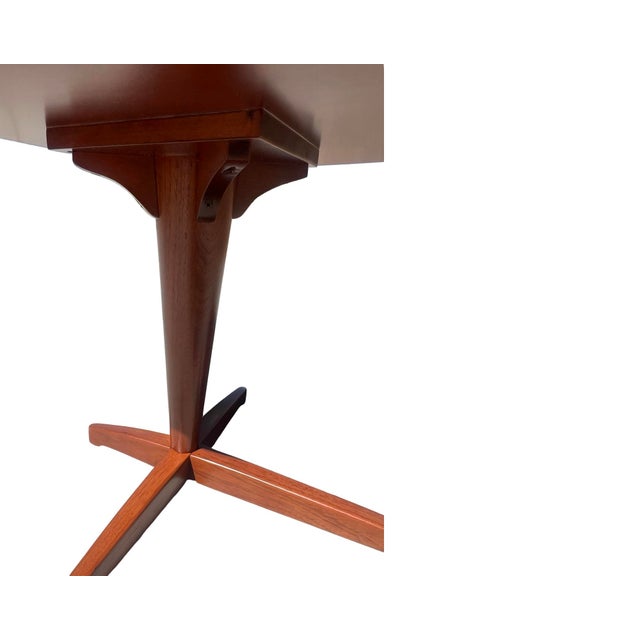 Wood Vintage Mid Century Modern 1960s Walnut Triangle Center Accent Table Restored Attributed to Tomlinson For Sale - Image 7 of 7