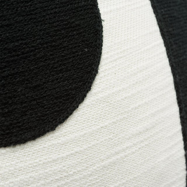 Early 21st Century Contemporary Schumacher X Porter Teleo Binary Embroidery Pillow in Black - 20ʺW × 20ʺH For Sale - Image 5 of 7