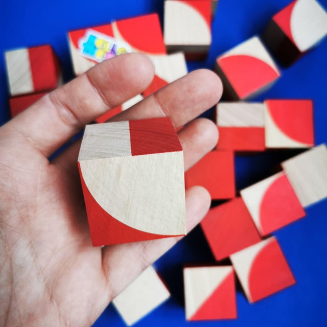 1989 Vintage Kurt Naef Ornabo Cubes Blocks Game Toy Puzzle Wooden 1980s Swiss Made Hubert Zimmermann For Sale - Image 11 of 17