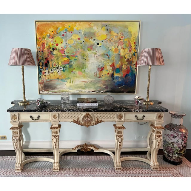 Early 20th Century 1930s French Louis XV Style Maison Jansen Marble Top Console / Sideboard Table For Sale - Image 5 of 12