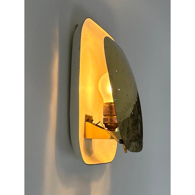 Mid-Century Modern Perforated Brass Sconce, Germany, 1960s For Sale - Image 10 of 18