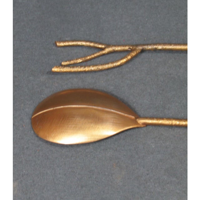 Metal Grant Dawson Mangrove Collection 24k Gold-Plated Salad Servers, Set of 2 For Sale - Image 7 of 15