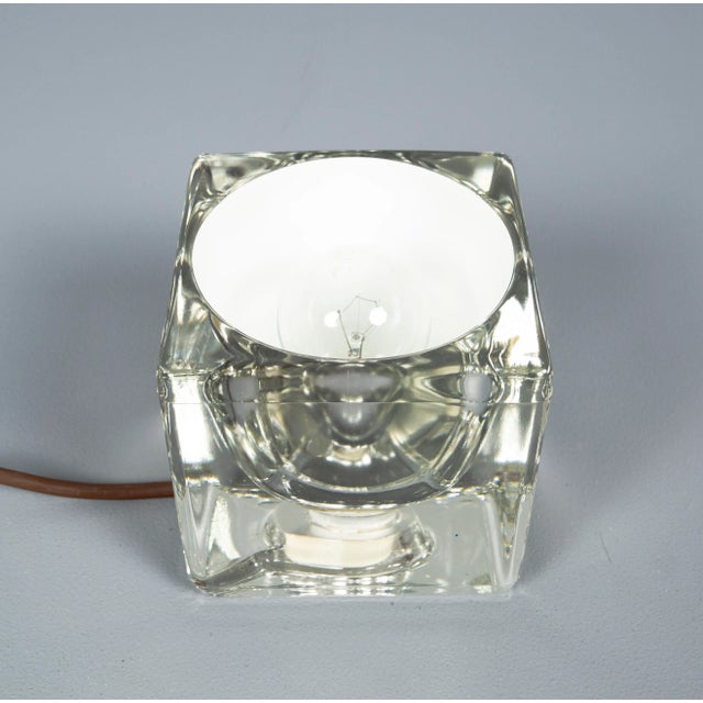 Solid Glass Ice Cube Table Lamp from Peill & Putzler, 1970s For Sale - Image 14 of 15
