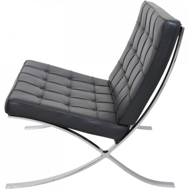 Barcelona Chair in Black Leather by Ludwig Mies van der Rohe, 2010s For Sale - Image 17 of 18