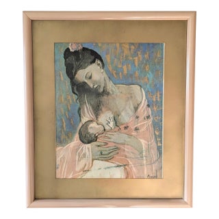 Vintage Pablo Picasso "Maternidad" Mother and Child Framed Art For Sale