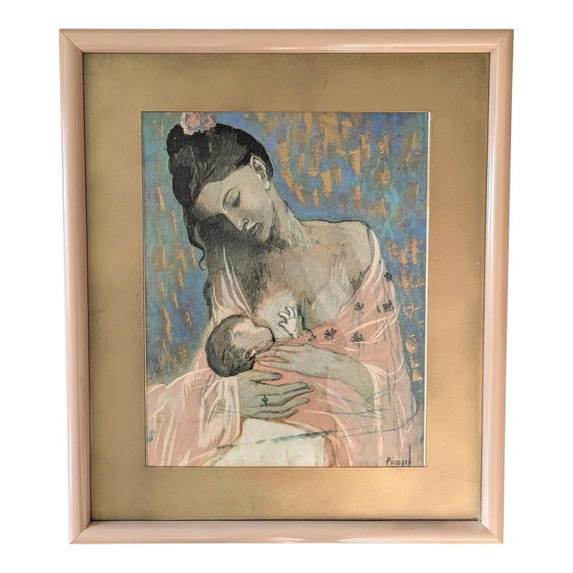 Vintage Pablo Picasso "Maternidad" Mother and Child Framed Art For Sale