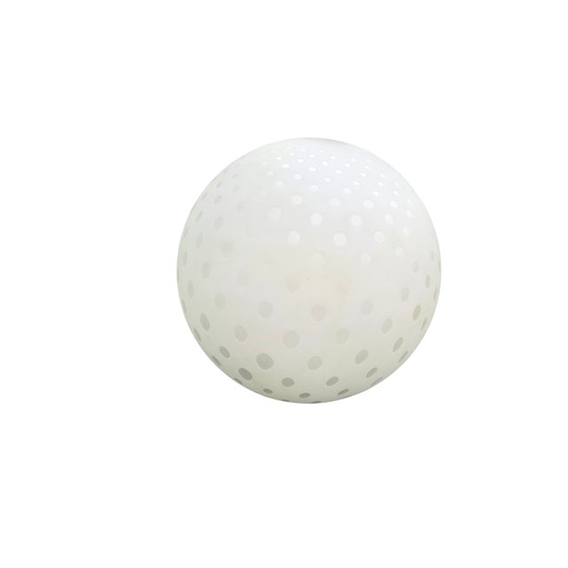 White Vintage Post Modern Abstract Sphere Floor Light Glass Orb Polka Dots For Sale - Image 8 of 14