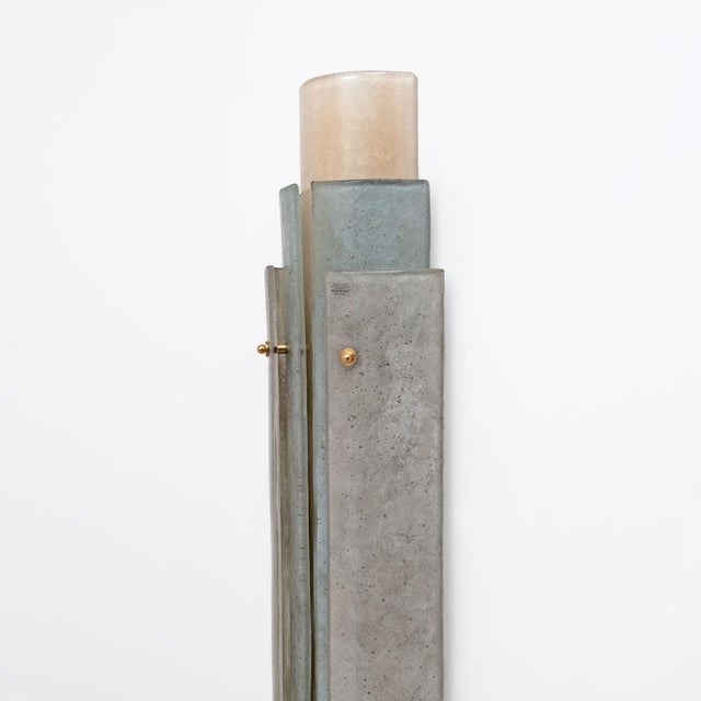 Murano Scavo Glass Wall Lamps with Brass Details, 2000, Set of 2 For Sale - Image 6 of 11