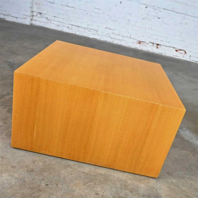 Wood Intrex Furniture Wood Veneer Cube End or Side Table Pedestal Attributed to Paul Mayen For Sale - Image 7 of 12
