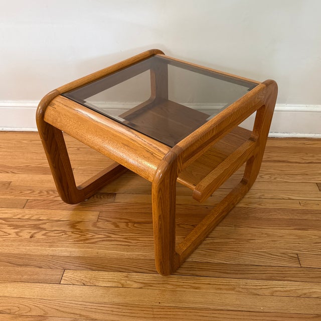 Lou Hodges 1970s Mid-Century Modern Lou Hodges Oak Side Table For Sale - Image 4 of 7
