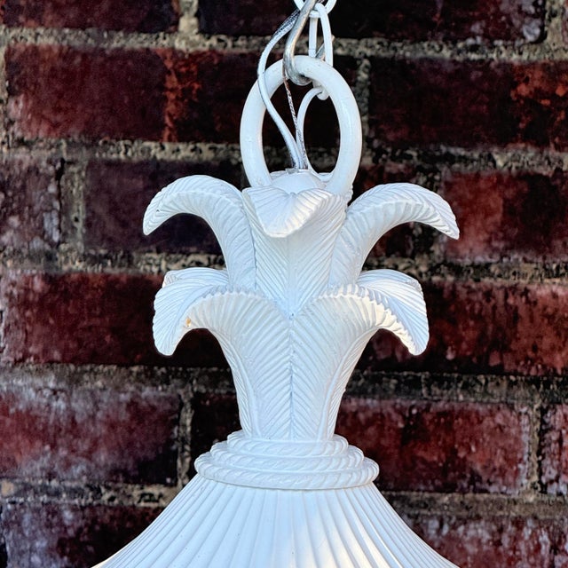 Dorothy Draper Vintage Palm Beach Regency Parcel Gilt White Pagoda Chandelier Dorothy Draper Style - Newly Painted For Sale - Image 4 of 12