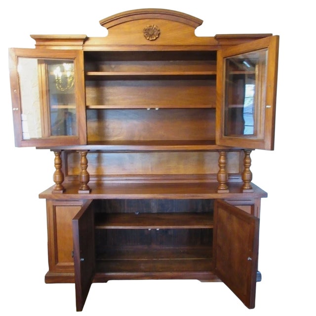 Vintage Spanish Moorish Style Dining Room Hutch Cabinet Breakfront Sideboard For Sale - Image 10 of 13