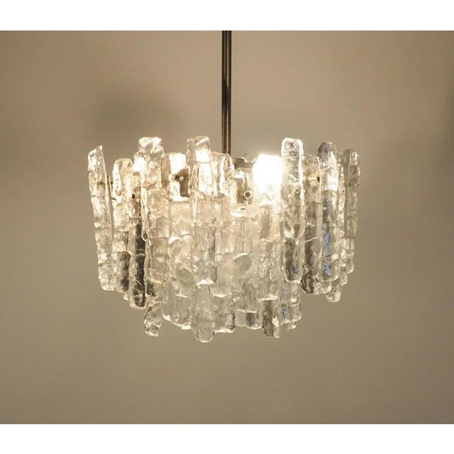 Kalmar Ice Glass Chandelier by J. T. Kalmar for Kalmar Franken KG, 1960s For Sale - Image 4 of 14