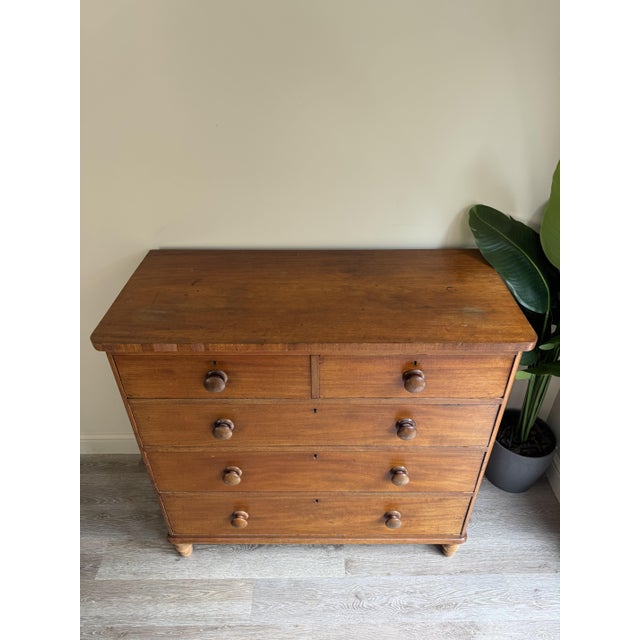 Large Antique Mahogany and Oak Chest of Drawers For Sale - Image 5 of 13