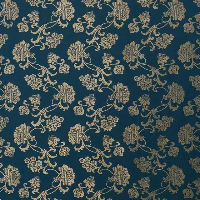 Sample - Schumacher Margaux Fabric in Peacock Shimmer For Sale