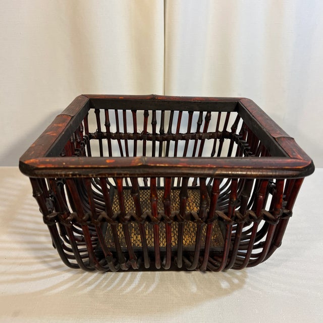 Welcome to Turtle and Crane! Let us tell you why this Vintage BoHo Chic Large Japanese Smoked Bamboo and Rattan Footed...