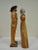 Late 20th Century Vintage Sarreid Ltd Pine Wooden Folk Art Sculptures Man and Woman - a Pair For Sale - Image 4 of 7