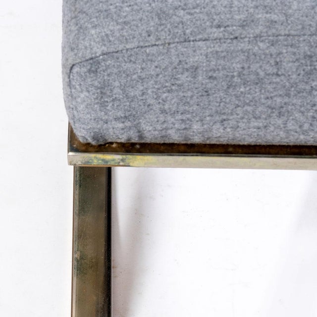 Metal Mid-Century Chrome X-Base Bench For Sale - Image 7 of 15