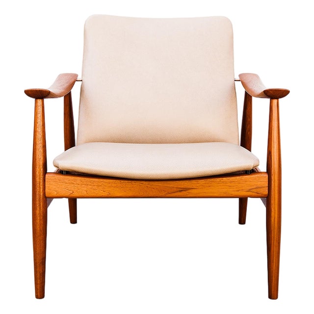 Restored Finn Juhl Fd 138 Danish Modern Teak Lounge Chair by France & Son, 1960s For Sale