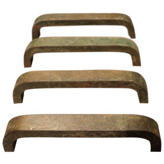 Mid Century Modern Metal Drawer Pulls - Set of 4 For Sale